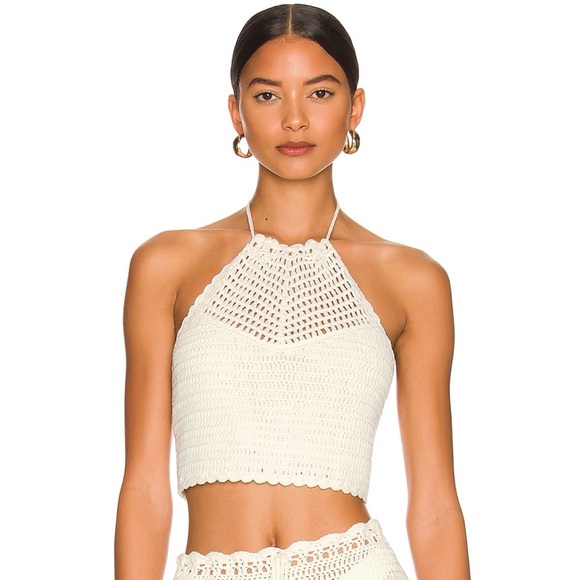 More To Come Tops - More to Come Angelina Halter Top in Ivory